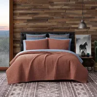 Frye and Co. Washed Channel Stitiched Solid Quilt Set