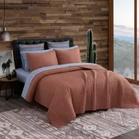 Frye and Co. Washed Channel Stitiched Solid Quilt Set