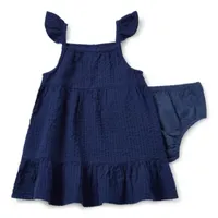 Okie Dokie Baby Girls 2-pc. Sleeveless Flutter Sleeve A-Line Dress