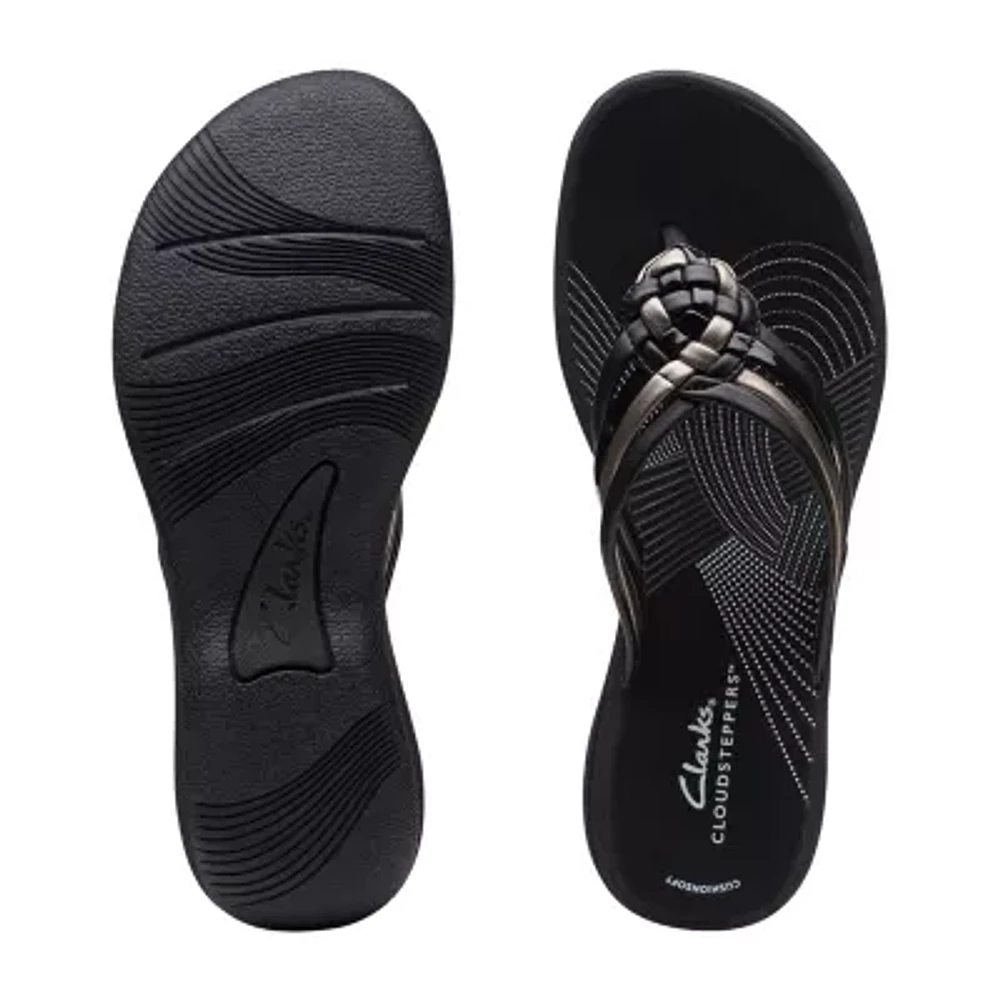 Clarks Womens Cloudsteppers Breeze Coral Flip-Flops