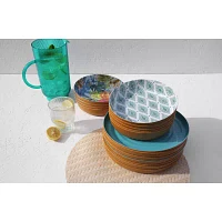 Turquoise Sun 4-pc. Dishwasher Safe Melamine Dinner Plates