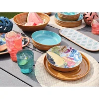 Turquoise Sun 4-pc. Dishwasher Safe Melamine Dinner Plates