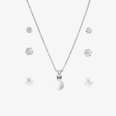Sparkle Allure Light Up Box 4-pc. Cubic Zirconia Pure Silver Over Brass Round Jewelry Set