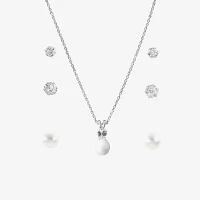 Sparkle Allure Light Up Box 4-pc. Cubic Zirconia Pure Silver Over Brass Round Jewelry Set