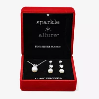 Sparkle Allure Light Up Box 4-pc. Cubic Zirconia Pure Silver Over Brass Round Jewelry Set