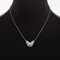 Sparkle Allure Cubic Zirconia Silver Tone Pure Silver Over Brass Butterfly 2-pc. Jewelry Set