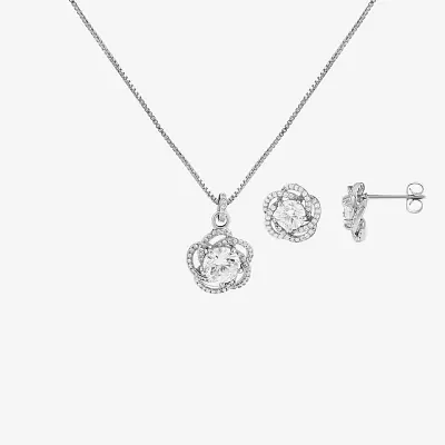 Sparkle Allure 2-pc. Cubic Zirconia Pure Silver Over Brass Knot Jewelry Set