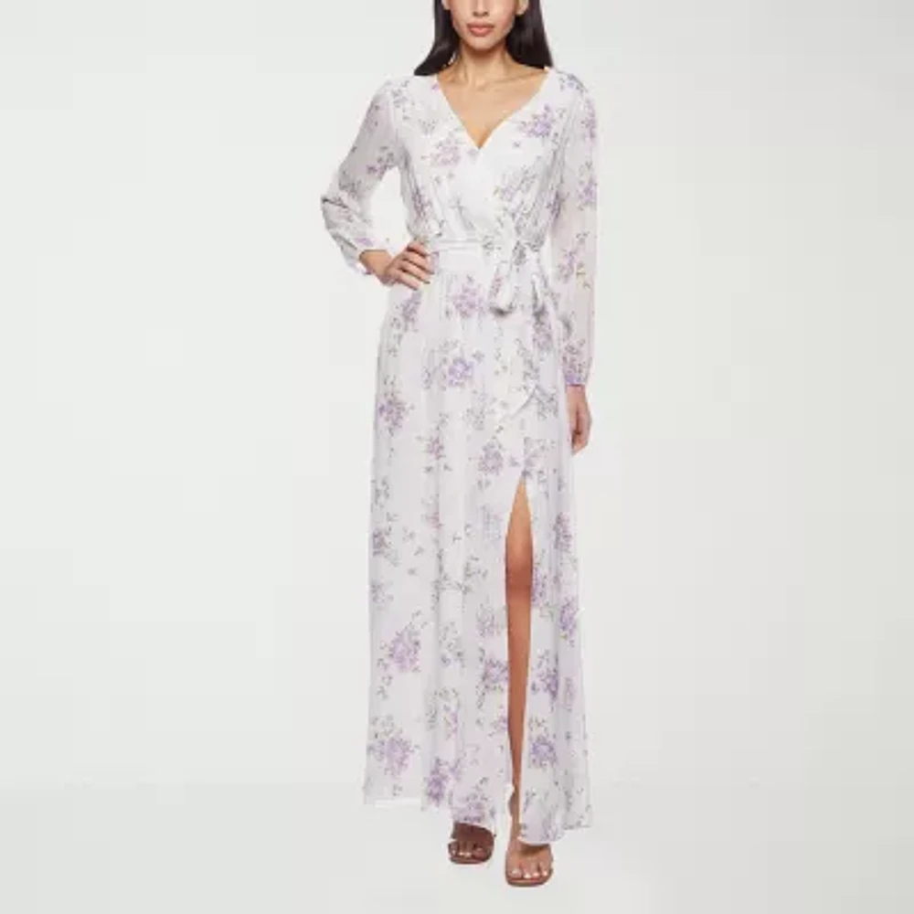 Premier Amour Womens Long Sleeve Floral Maxi Dress