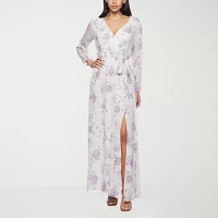 Premier Amour Womens Long Sleeve Floral Maxi Dress