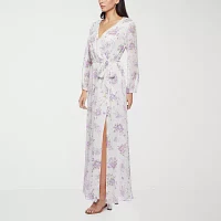 Premier Amour Womens Long Sleeve Floral Maxi Dress