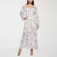 Premier Amour Womens Long Sleeve Floral Maxi Dress