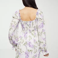 Premier Amour Womens Long Sleeve Floral Maxi Dress