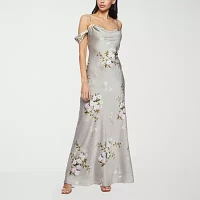 Premier Amour Off The Shoulder Womens Sleeveless Floral Evening Gown