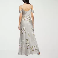 Premier Amour Off The Shoulder Womens Sleeveless Floral Evening Gown