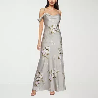 Premier Amour Off The Shoulder Womens Sleeveless Floral Evening Gown