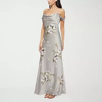 Premier Amour Off The Shoulder Womens Sleeveless Floral Evening Gown