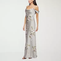 Premier Amour Off The Shoulder Womens Sleeveless Floral Evening Gown