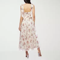 Premier Amour Womens Sleeveless Floral Midi Fit + Flare Dress