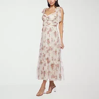 Premier Amour Womens Sleeveless Floral Midi Fit + Flare Dress