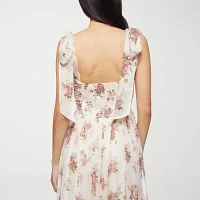 Premier Amour Womens Sleeveless Floral Midi Fit + Flare Dress