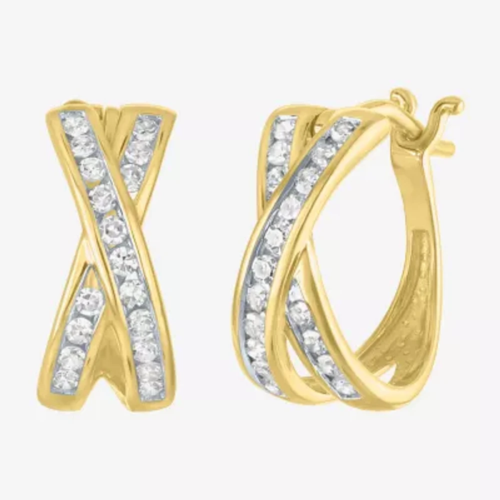 (G-H / I1-I2) 1/3 CT. T.W. Lab Grown White Diamond 10K Gold Hoop Earrings