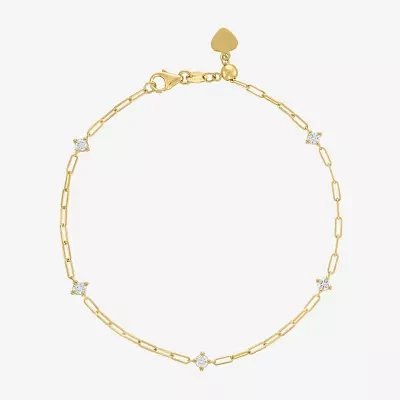 Diamond Addiction (G-H / I1-I2) 10K Gold 7.25 Inch Link Round Chain Bracelet