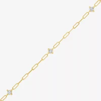 Diamond Addiction (G-H / I1-I2) 10K Gold 7.25 Inch Link Round Chain Bracelet