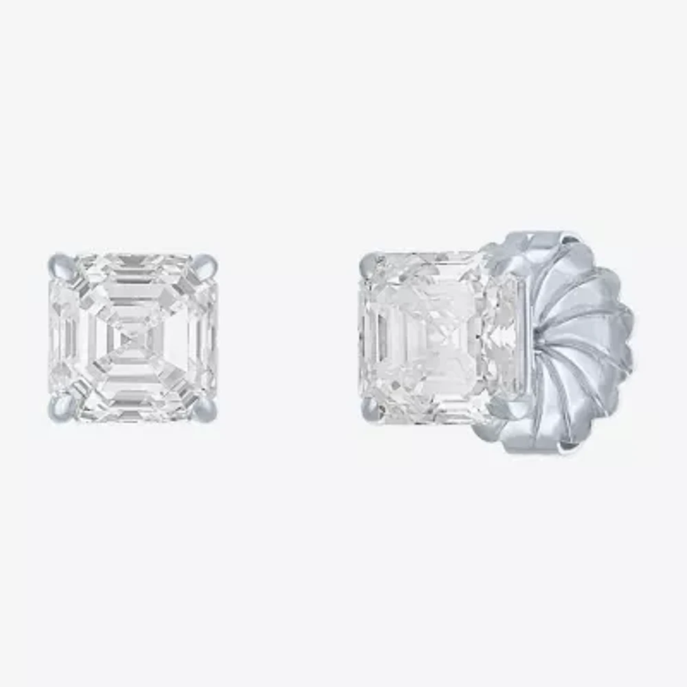 (H-I / Vs2-Si1) 4 CT. T.W. Lab Grown White Diamond 14K White Gold 7mm Stud Earrings