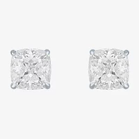 (H-I / Vs2-Si1) 4 CT. T.W. Lab Grown White Diamond 14K White Gold 7mm Cushion Stud Earrings