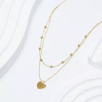 Womens 14K Gold Heart Pendant Necklace