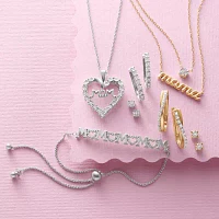 Yes, Please! "Mom" 1/10 CT. T.W. Natural White Diamond Sterling Silver Heart Bolo Bracelet