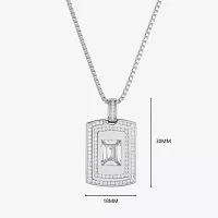 Mens 3/ CT. T.W. Cubic Zirconia Sterling Silver Round Pendant Necklaces