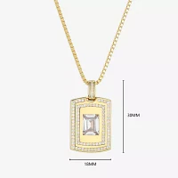 Mens 4 3/4 CT. T.W. Cubic Zirconia 18K Gold Over Silver Round 24 Inch Pendant Necklace