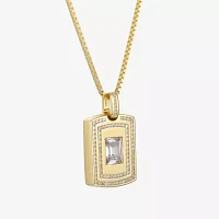 Mens 4 3/4 CT. T.W. Cubic Zirconia 18K Gold Over Silver Round 24 Inch Pendant Necklace