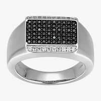 Mens 1 1/5 CT. T.W. Simulated Cubic Zirconia Sterling Silver Round Fashion Ring