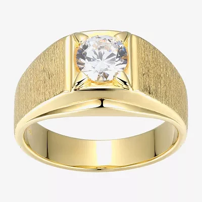 Mens 1 3/4 CT. T.W. Cubic Zirconia 18K Gold Over Silver Round Solitaire Fashion Ring