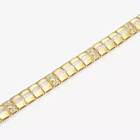 18K Gold Over Silver 8 1/2 Inch Solid Link Round Link Bracelet