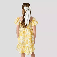 Rare Editions Big Girls Short Sleeve Puffed Babydoll Dress