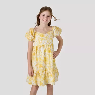 Rare Editions Big Girls Short Sleeve Puffed Babydoll Dress