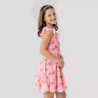 Rare Editions Big Girls Short Sleeve Flutter A-Line Dress