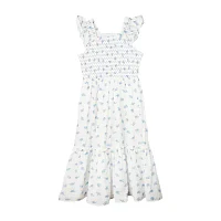 Rare Editions Big Girls Short Sleeve Flutter Floral Maxi Dress