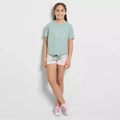 PUMA Big Girls Crew Neck Short Sleeve Graphic T-Shirt