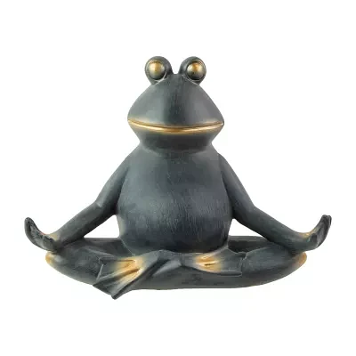 Northlight 12.25in Frog In Lotus Yoga Position Yard Art