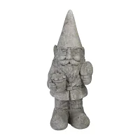 Northlight 18.5in Gray Gardener Gnome With Shovel And Flower Yard Art