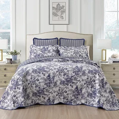 Laurel Manor Toile Garden Cotton Bedspread