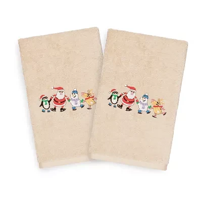 Linum Home Textiles Xmas Skating Party 2-pc. Hand Towels