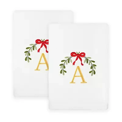 Linum Home Textiles Mistletoe Monogram 2-pc. Hand Towels