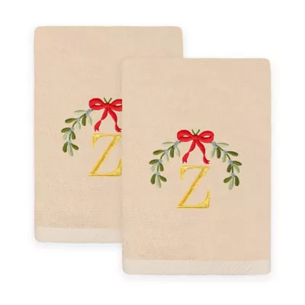 Linum Home Textiles Mistletoe Monogram A 2-pc. Hand Towels