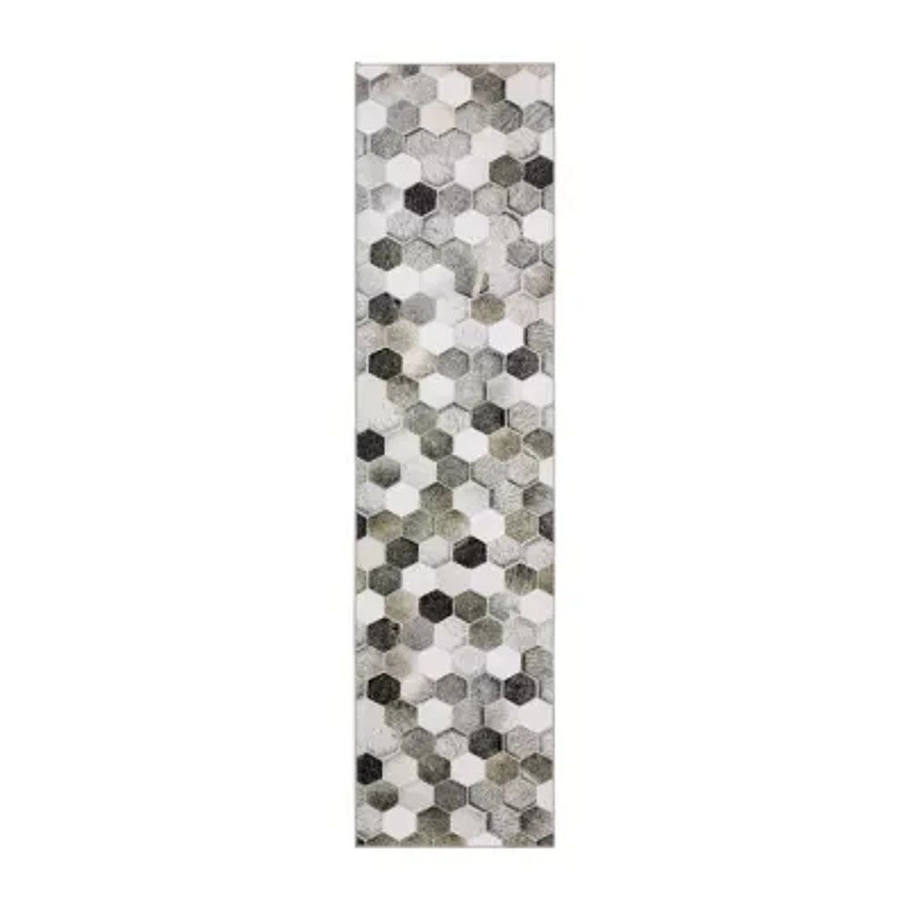 Covington Home Marcel Faux Hide Mosaic 24"X96" Indoor Rectangular Runner