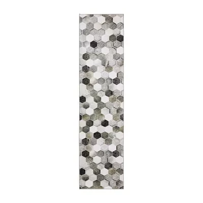 Covington Home Marcel Faux Hide Mosaic 24"X96" Indoor Rectangular Runner